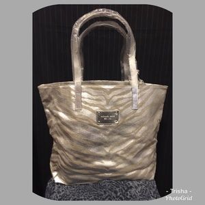 Michael Kors, metallic silver &natural-zebra print